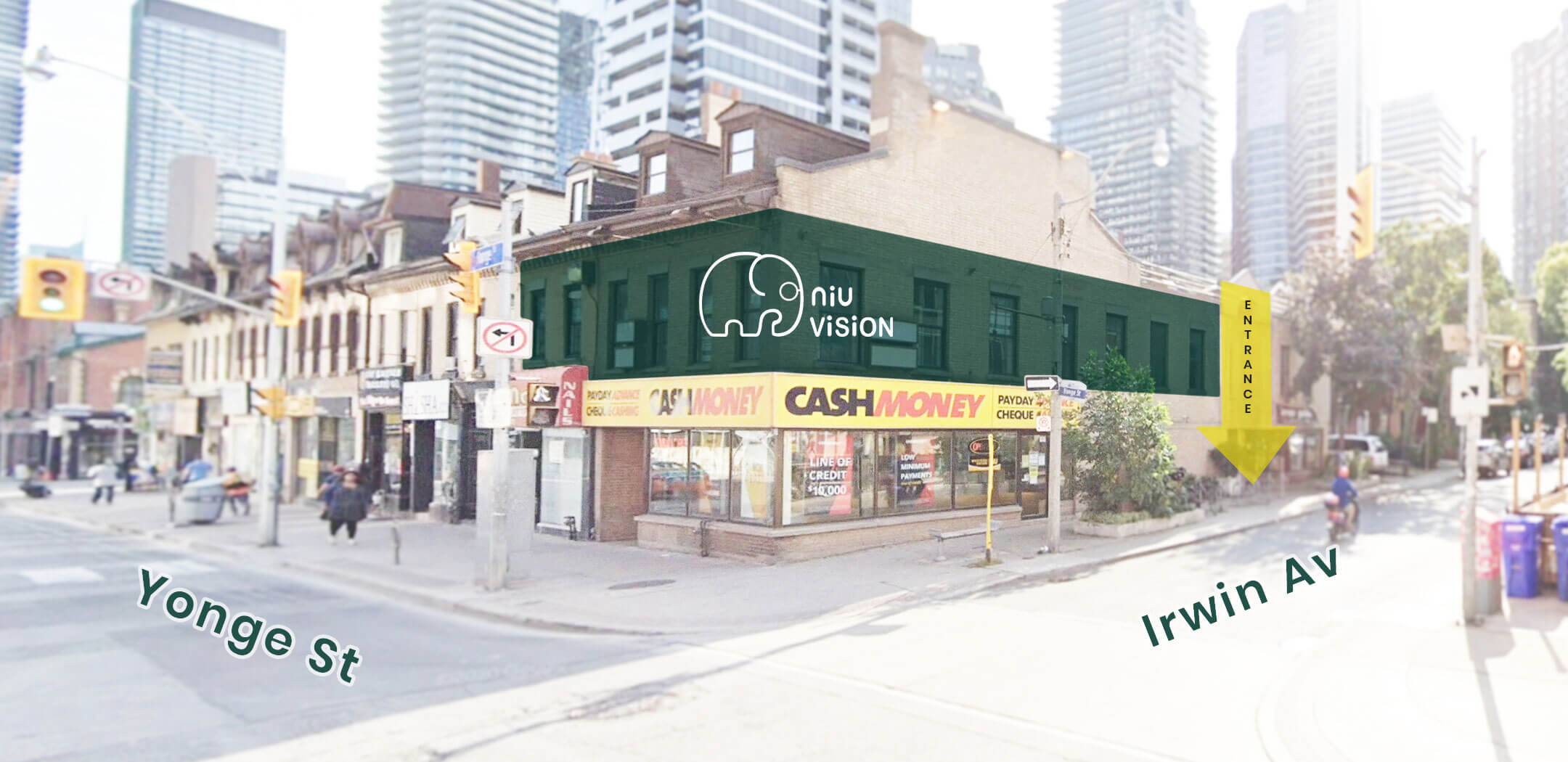 Located between Yonge St. and Irwin Av.